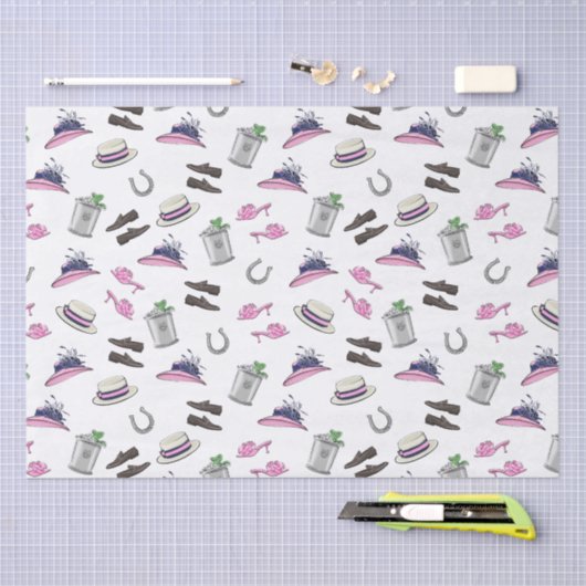 Derby Party Kleding Mint Julep Hoefijzer Tissuepapier (Craft)