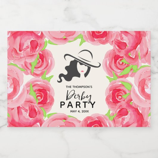 Derby Party Mini Likeurfles Etiket (Enkel label)