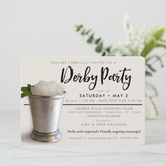 Derby Party | Mint Julep Kaart (Staand voorkant)
