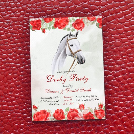 Derby party, paard, elegante ruiterpartij kaart