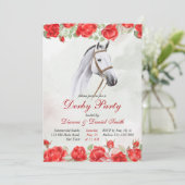 Derby party, paard, elegante ruiterpartij kaart (Staand voorkant)