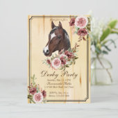 Derby party, paard, ruiterpartij kaart (Staand voorkant)