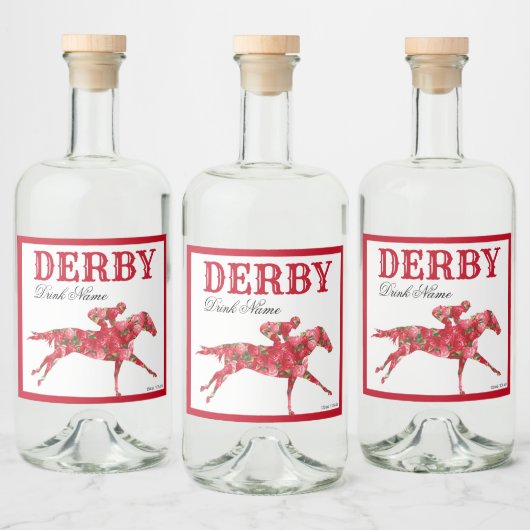 Derby Party Red Roses Drink Likeurfles Etiket (Flessen)
