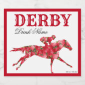 Derby Party Red Roses Drink Likeurfles Etiket (Enkel label)