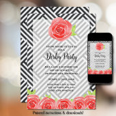 Derby Party Red Roses Kaart