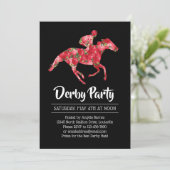 Derby Party Red Roses Racehorse 2 Kaart (Staand voorkant)