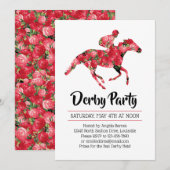 Derby Party Red Roses Racehorse Kaart (Voorkant / Achterkant)