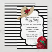 Derby Party Red Roses Stripes Kaart (Voorkant / Achterkant)