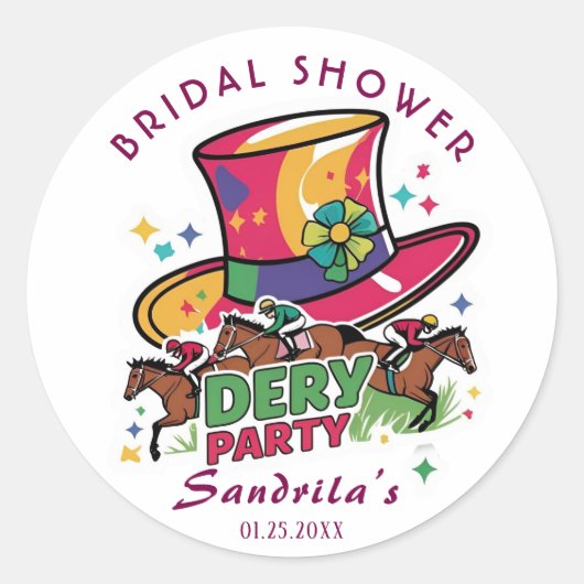DERBY PARTY RONDE STICKER (Voorkant)