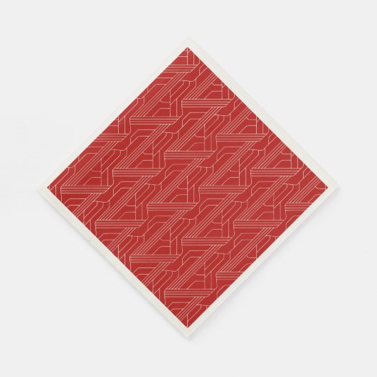 Derby Party Rood en Ivoor Servet (Hoek)