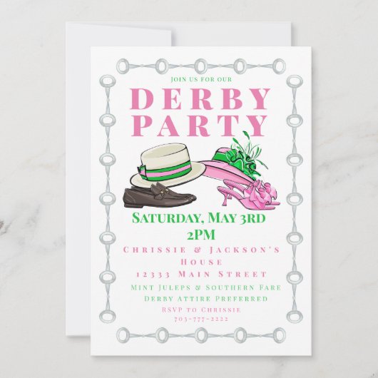 Derby Party Schoenen Fancy Petten Mode Preppy Kaart (Voorkant)