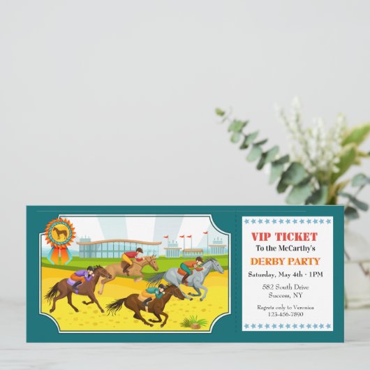 Derby Party Ticket Kaart (Staand voorkant)