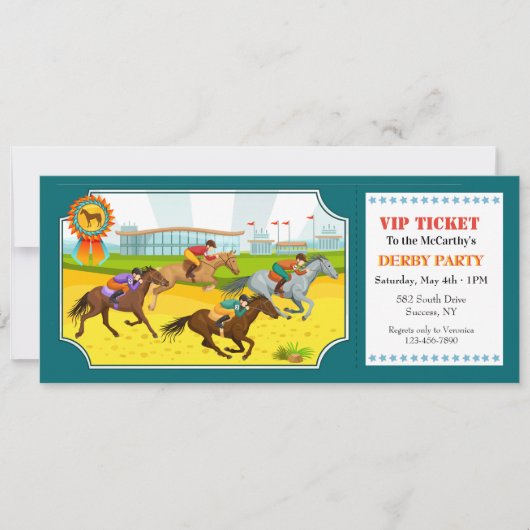 Derby Party Ticket Kaart (Voorkant)