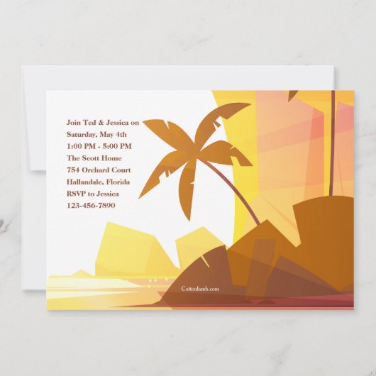 Derby Party Tropical Invitation Kaart (Achterkant)