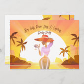 Derby Party Tropical Invitation Kaart (Voorkant / Achterkant)