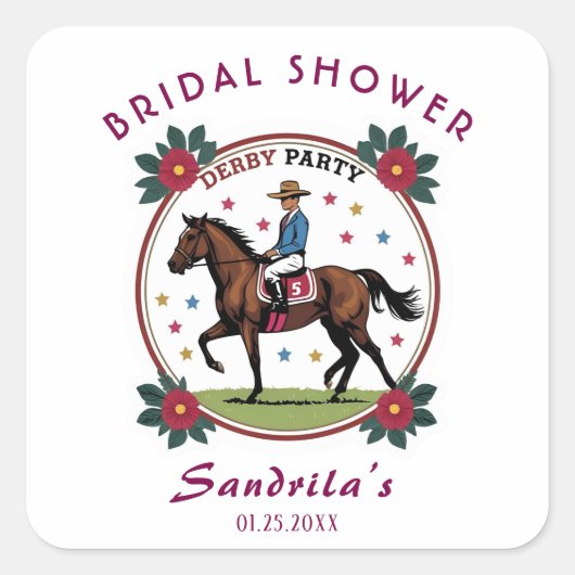 DERBY PARTY VIERKANTE STICKER (Voorkant)