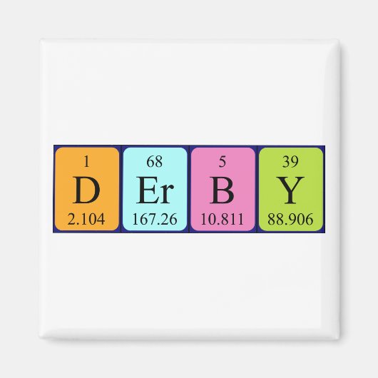 Derby periodieke table name magnet (Voorkant)