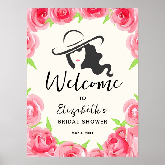 Derby Pet en Rozen Vrijgezellenfeest Welkom Poster (Voorkant)