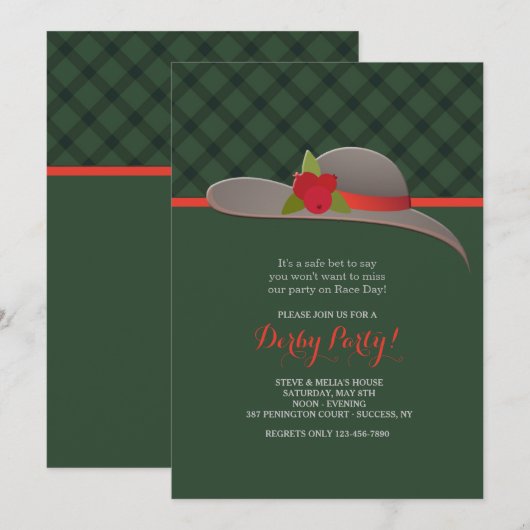 Derby Pet Invitation Kaart (Voorkant / Achterkant)