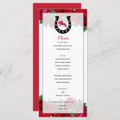 Derby Race Paard Rode Rozen Menu (Voorkant / Achterkant)