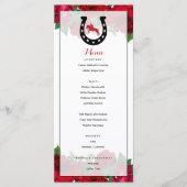 Derby Race Paard Rode Rozen Menu (Voorkant)
