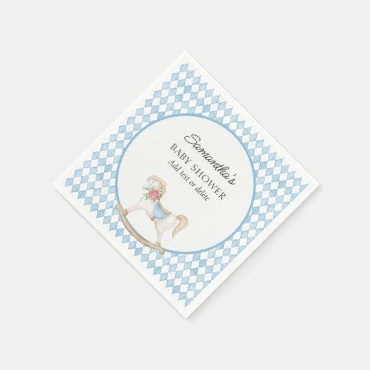 Derby Race Rocking Horse Waterverf Baby shower Servet (Hoek)