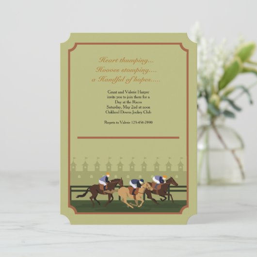 Derby Race Track Invitation Kaart (Staand voorkant)