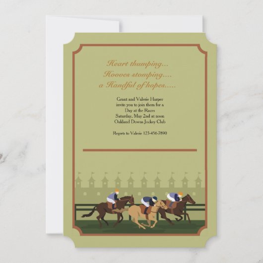 Derby Race Track Invitation Kaart (Voorkant)