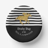 Derby Racehorse Black White Stripes Papieren Kommen (Voorkant)