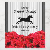 Derby Racehorse Rozen Stripes Vrijgezellenfeest Wijn Etiket (Enkel label)