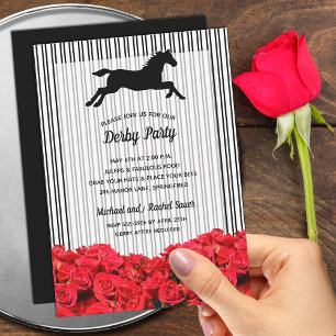 Derby Racehorse Silhouette en Rozen Party Kaart