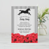 Derby Racehorse Silhouette en Rozen Party Kaart (Staand voorkant)