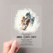 Derby Racehorses en Jockeys Party Acryl Uitnodigingen (Insitu (Draagbaar))