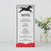 Derby renpaard en Rozen Vrijgezellenfeest Menu (Staand voorkant)