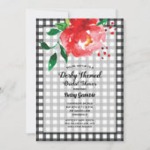 Derby Roos Gingham Vrijgezellenfeest Kaart (Voorkant)