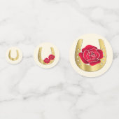 Derby-rozen & hoefijzer-feestdecoratie confetti (Achterkanten)