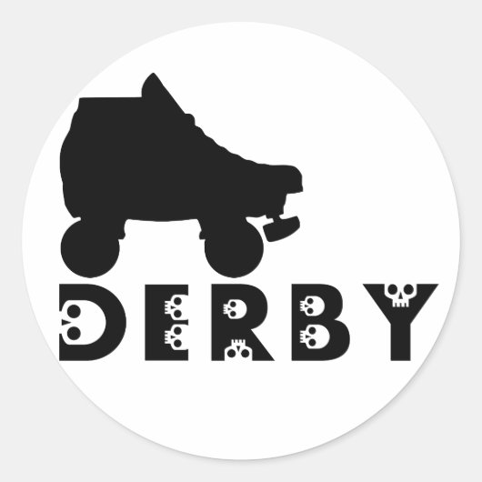derby : skullphabet ronde sticker (Voorkant)