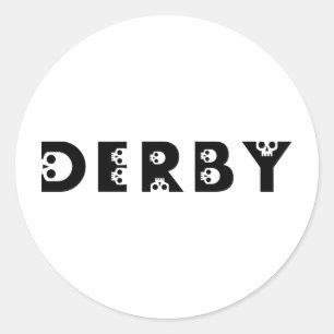 derby : skullphabet ronde sticker
