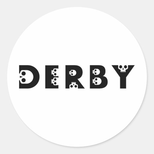 derby : skullphabet ronde sticker (Voorkant)