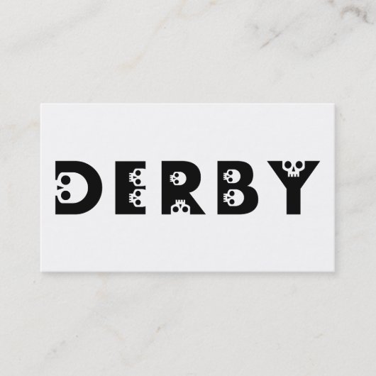 derby : skullphabet visitekaartje (Voorkant)