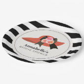 Derby stijl grote rode hoed roos bruidsdouche papieren bordje (Gekanteld)