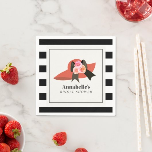 Derby stijl grote rode hoed roos bruidsdouche servet (Insitu)