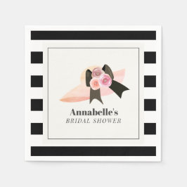 Derby stijl grote roze hoed roos bruidsdouche servet