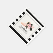 Derby stijl grote roze hoed roos bruidsdouche servet (Hoek)