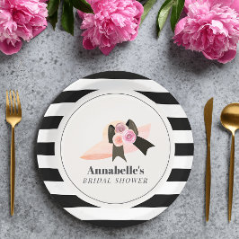 Derby stijl grote roze hoed roos bruidsmeisje fees papieren bordje