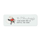 Derby Stijl Hoed Rozen Bruidsdouche Etiket (Voorkant)