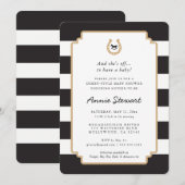 Derby Style Baby shower Invitation Hoefijzer Kaart (Voorkant / Achterkant)
