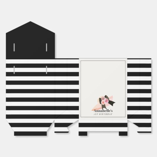 Derby Style Big Pink Pet Roos 1e verjaardag Bedankdoosjes (Ongevouwen)