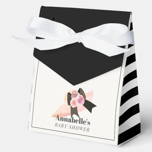 Derby Style Big Pink Pet Roos Baby shower Bedankdoosjes (Voorkant)