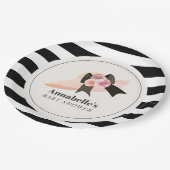 Derby Style Big Pink Pet Roos Baby shower Papieren Bordje (Gekanteld)